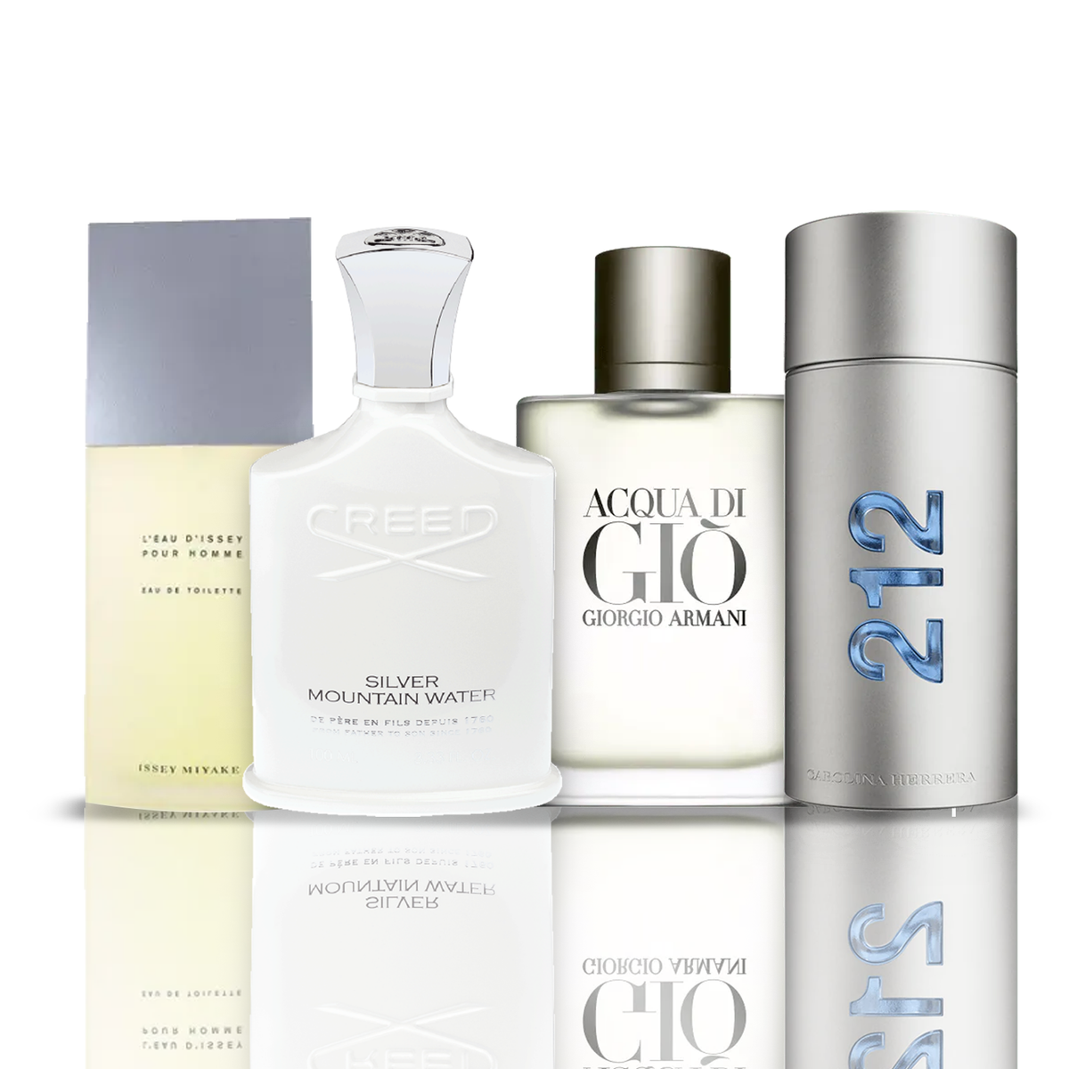 Set di 4 profumi | Issey Miyake + Acqua di Gio + Creed Silver + 212 NYC Men 100 ml