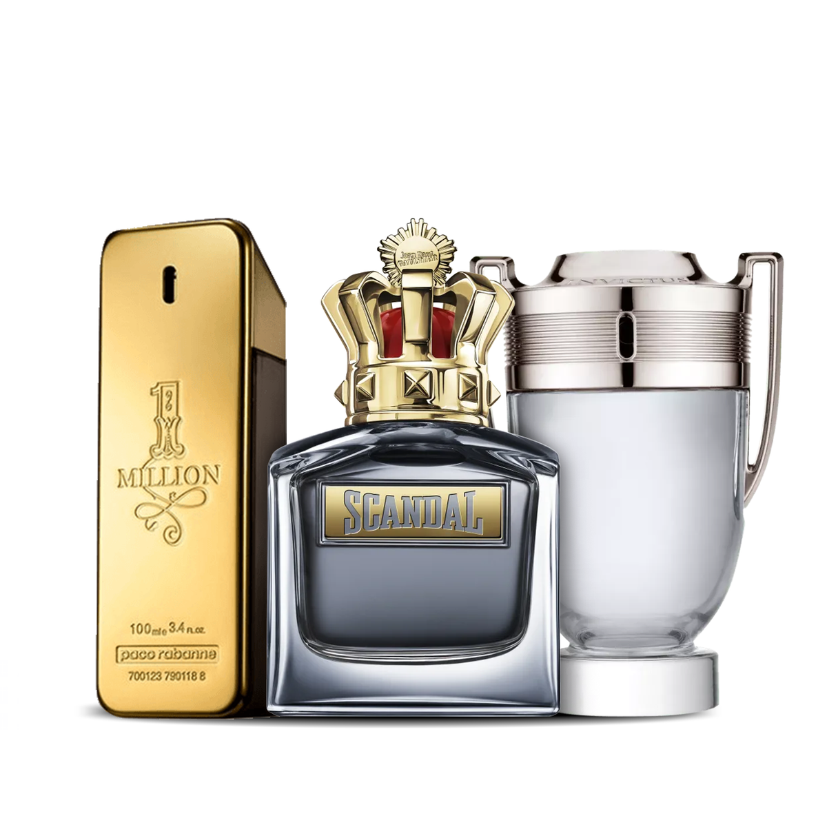 Set di 3 profumi | Invictus + Scandal Men + One Million 100 ml