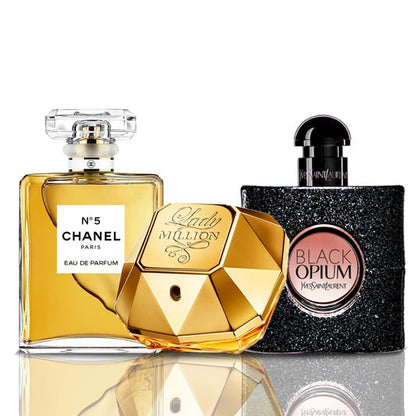 Set di 3 profumi | Chanel N°5 + Lady Million + Black Opium